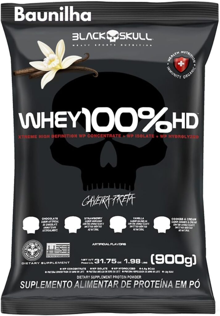 Melhor Whey Protein para Massa Muscular: Top 10 Melhores em 2025 Whey Black Skull 100 Hd Caveira Preta 1